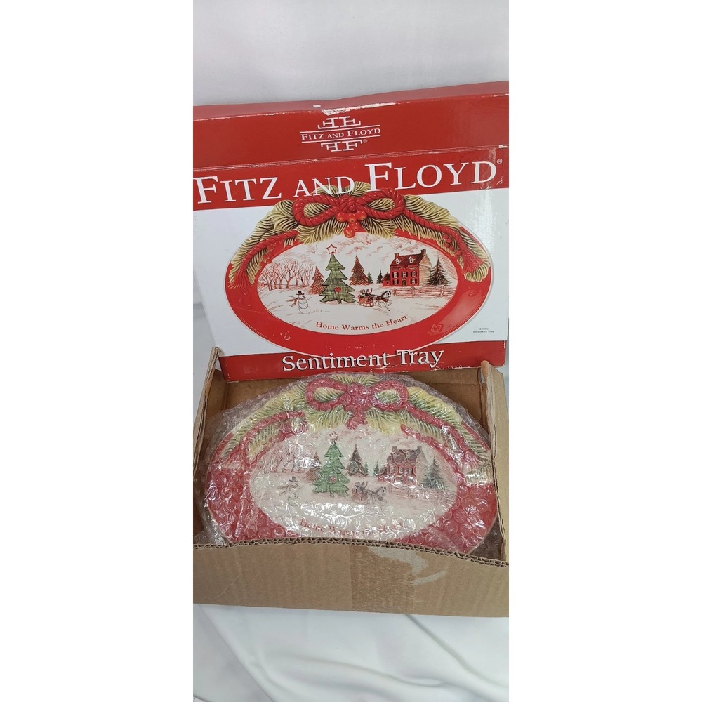 Fitz And Floyd Sentiment Tray‎ Home Warms The Heart With Original Box christmas